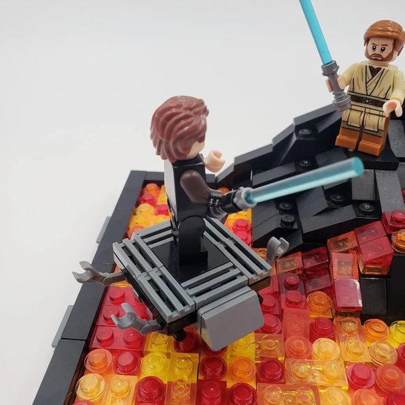 Obi-wan VS Anakin Skywalker Battle on Mustafar Episode 3 Custom Mini Figures - Picture 3 of 10